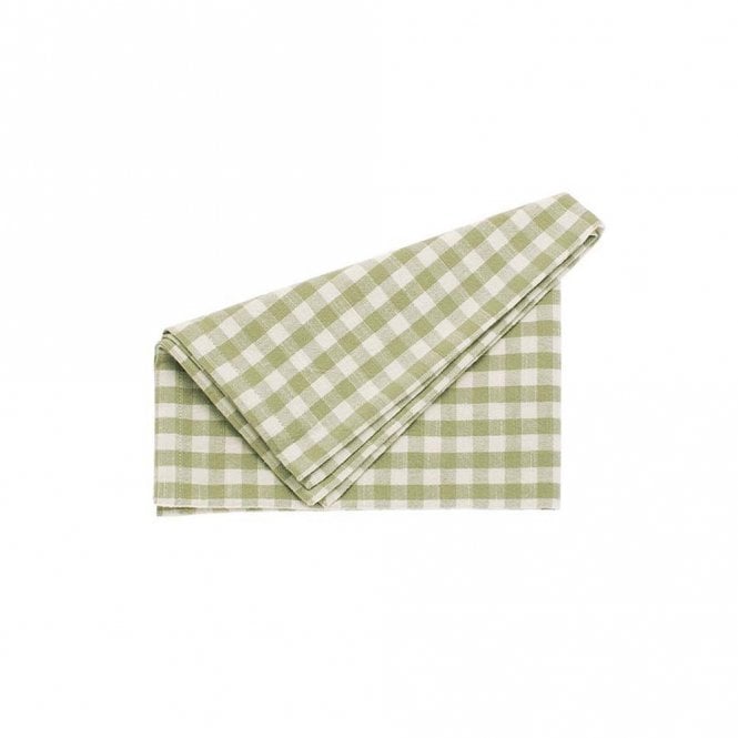 Walton & Co Pale Olive Gingham Fabric Napkin