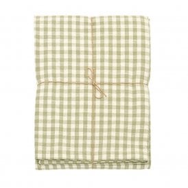 Pale Olive Gingham Tablecloth 130 x 230 cm