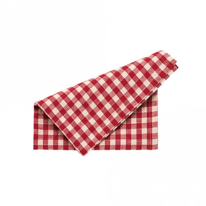 Walton & Co Red Gingham Fabric Napkin