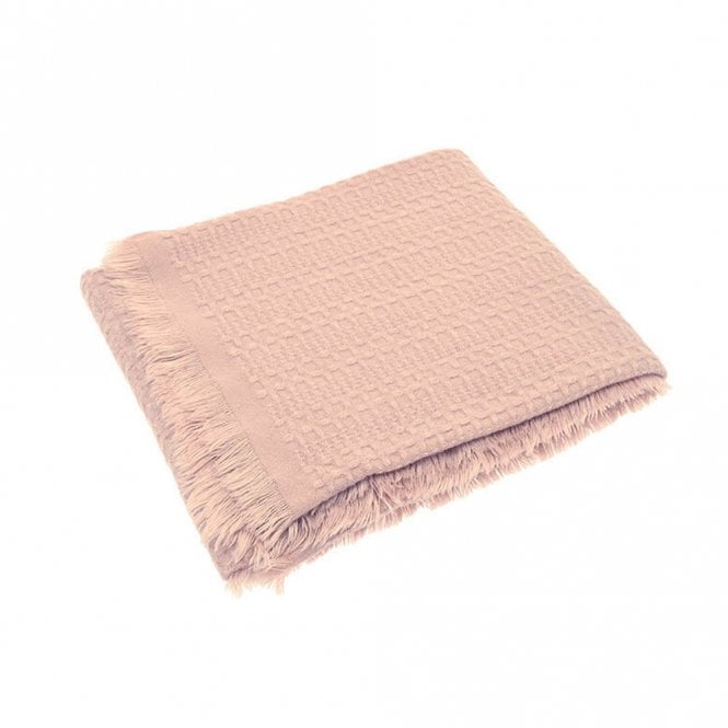 Walton & Co Soft Weave Plaster Pink Throw