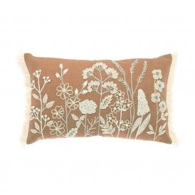 Spice Meadow Embroidered Cushion