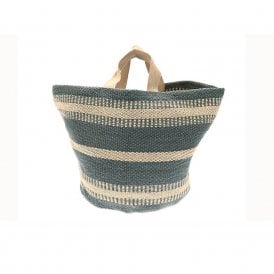 Wide Stripe Jute Market Bag