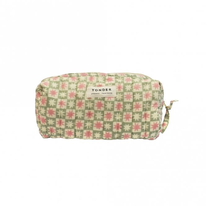 Yonder Pinwheel Mint Quilted Washbag