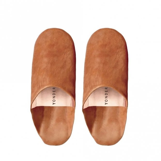 Yonder Toffee Leather Babouche Slippers