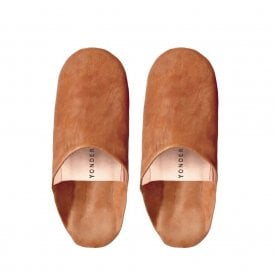 Toffee Leather Babouche Slippers