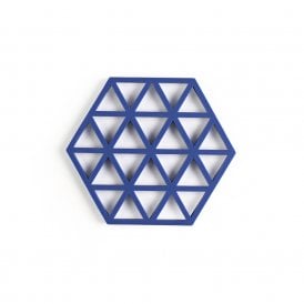 Indigo Triangles Silicone Trivet